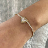 Cameron Diamond Heart Tennis Bracelet