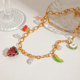 Michelle Fruit Charm Gold Necklace